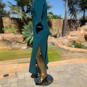 Elegant Teal Long Sleeve Dress M